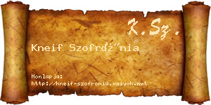 Kneif Szofrónia névjegykártya